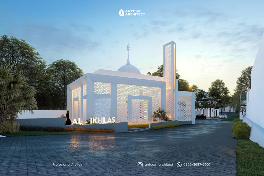desain masjid modern minimalis dari depan desain masjid modern minimalis dari depan