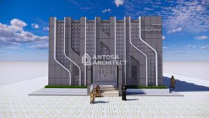 desain masjid modern 2 lantai